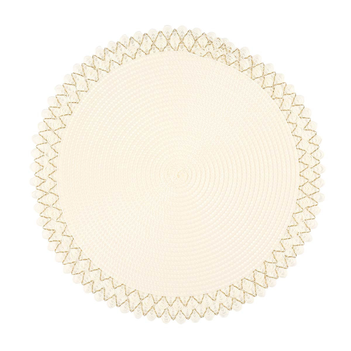 ランチョンマット アプリクス ラウンドナチュレ ( 38×38cm おしゃれ 撥水 洗える 丸型 丸 ラウンド 北欧風 シンプル クラシック モダン ナチュラル ) 【ホワイト】 ホワイト