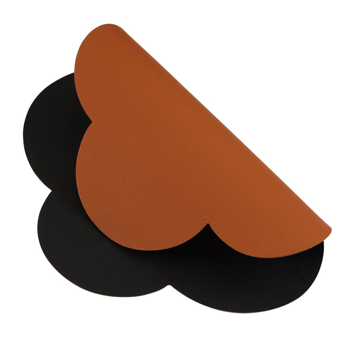 ランチョンマット アプリクス クラウド ( 42×35cm おしゃれ 撥水 洗える PVC リバーシブル テーブルマット エレガント 食卓 雲型 クラウド型 ) 【ブラウン×ブラック】 ブラウン×ブラック