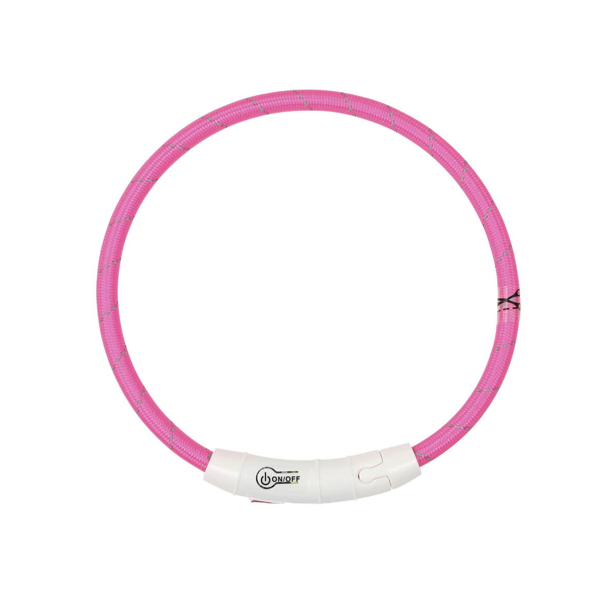 ライト 散歩 犬 ループセイフ LEDリング 45 ( 夜 お散歩 お散歩ライト LED 光る 犬用ライト 防水 充電式 お出かけ 夜散歩 生活防水 明るい おしゃれ 犬用 安心 安全 事故防止 ペット用品 充電 USB充電 超軽量 簡単取付 コンパクト ) 【ピンク】 ピンク