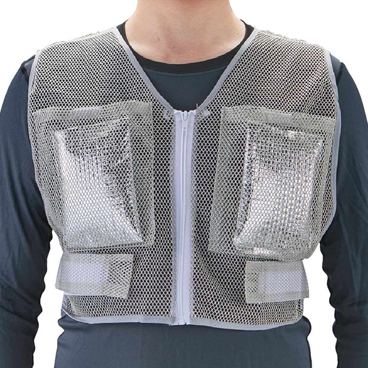 メッシュベスト 保冷剤付き フリーサイズ ( 冷却ベスト 暑さ対策 冷却 ベスト クールベスト アイスベスト 作業着 インナー メンズ レディース 保冷剤 暑さ 対策 グッズ )