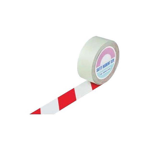 ガードテープ 白×赤 50mm幅 100m テープ 日本製 （ 安全 区域 標示 粘着テープ 区画整理 線引き ライン引き 室内 床 対応 専用 安全用品 用品 グッズ ） - 5