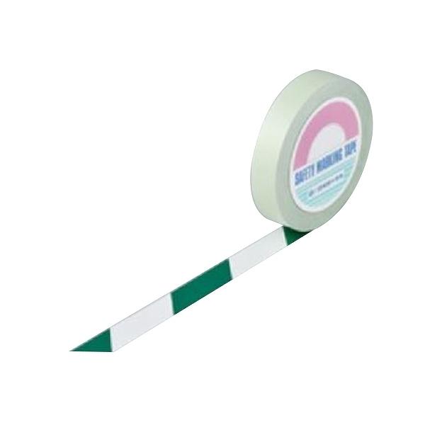 ガードテープ 白×緑 25mm幅 100m テープ 日本製 （ 安全 区域 標示 粘着テープ 区画整理 線引き ライン引き 室内 床 対応 専用 ） - 4