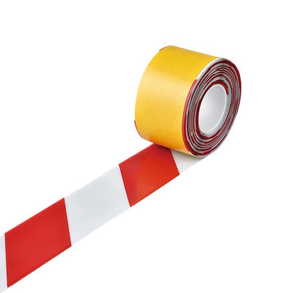 高耐久ラインテープ 100mm幅 10m 白×赤 ラインテープ 耐久性 強力 離けい紙 （ フロアテープ 屋内 安全 区域 標示 粘着テープ 区画整理 線引き ライン引き ） - 3