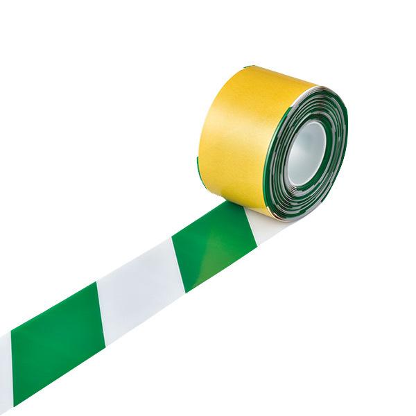 高耐久ラインテープ 100mm幅 10m 白×緑 ラインテープ 耐久性 強力 離けい紙 （ フロアテープ 屋内 安全 区域 標示 粘着テープ 区画整理 線引き ライン引き ） - 1