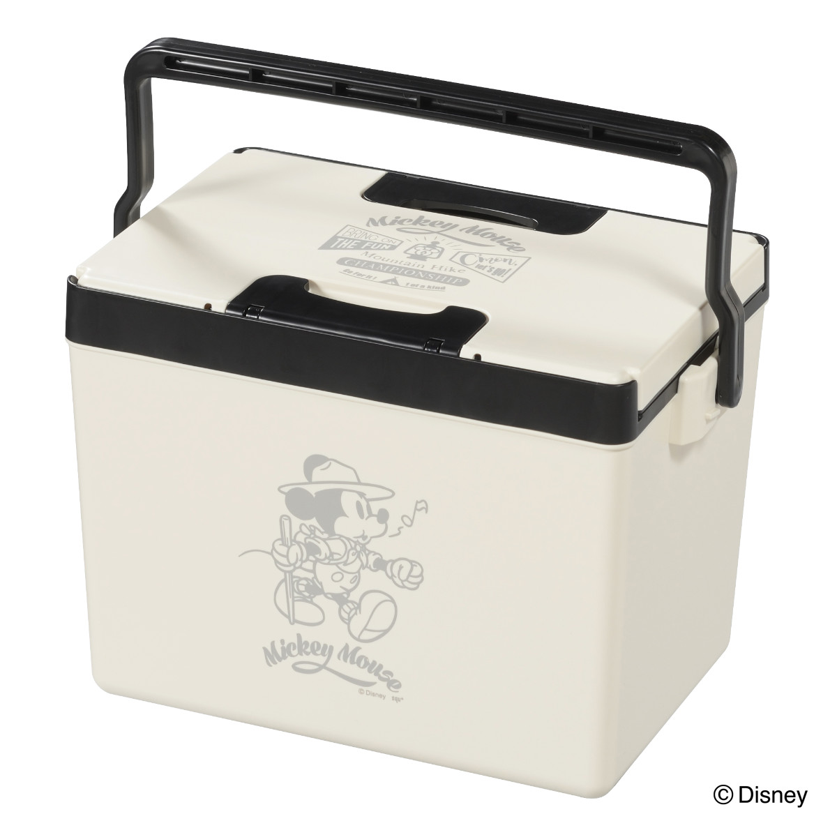 クーラーボックス 12L ディズニークールボックス2 ミッキー プーさん ( ディズニー Disney ミッキーマウス くまのプーさん 保冷 クーラーBOX 保冷ボックス キャンプ アウトドア ハンドル付き ショルダーベルト付き 日本製 ) 【アイボリー】 アイボリー