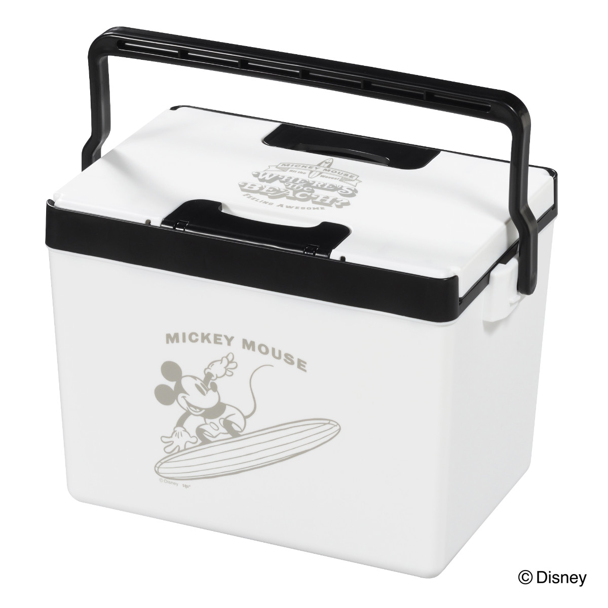 クーラーボックス 12L ディズニークールボックス2 ミッキー プーさん ( ディズニー Disney ミッキーマウス くまのプーさん 保冷 クーラーBOX 保冷ボックス キャンプ アウトドア ハンドル付き ショルダーベルト付き 日本製 ) 【ホワイト】 ホワイト