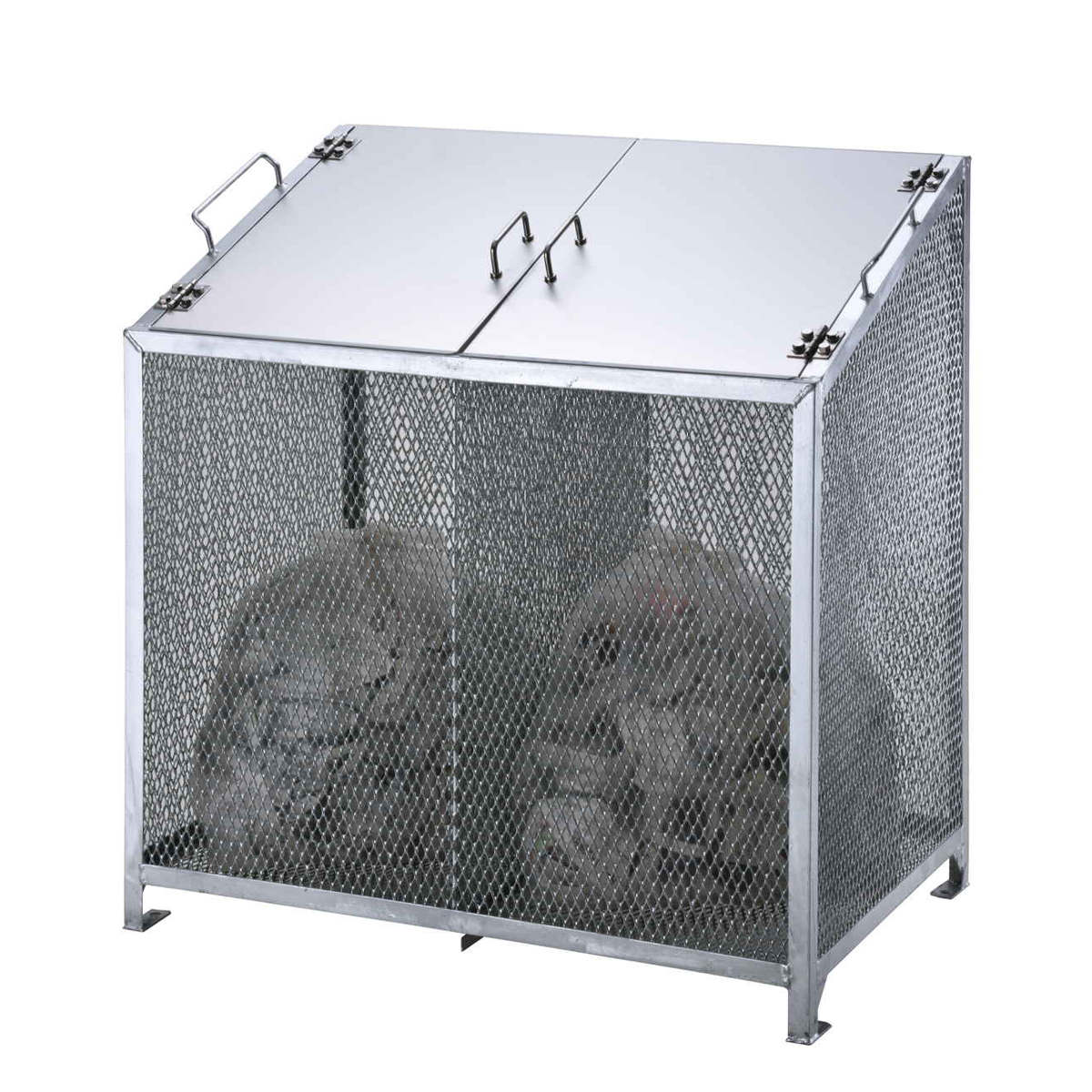 業務用ゴミ箱 330L ダストBOX-S ( 法人限定 幅90cm 屋外用 ゴミ箱 扉 ゴミ 7袋分 収集ボックス 屋外ストッカー 収納庫 ゴミ置き場 ゴミ捨て 330リットル 大容量 中身が見える ダストボックス ごみ箱 日本製 ハンドル付き )