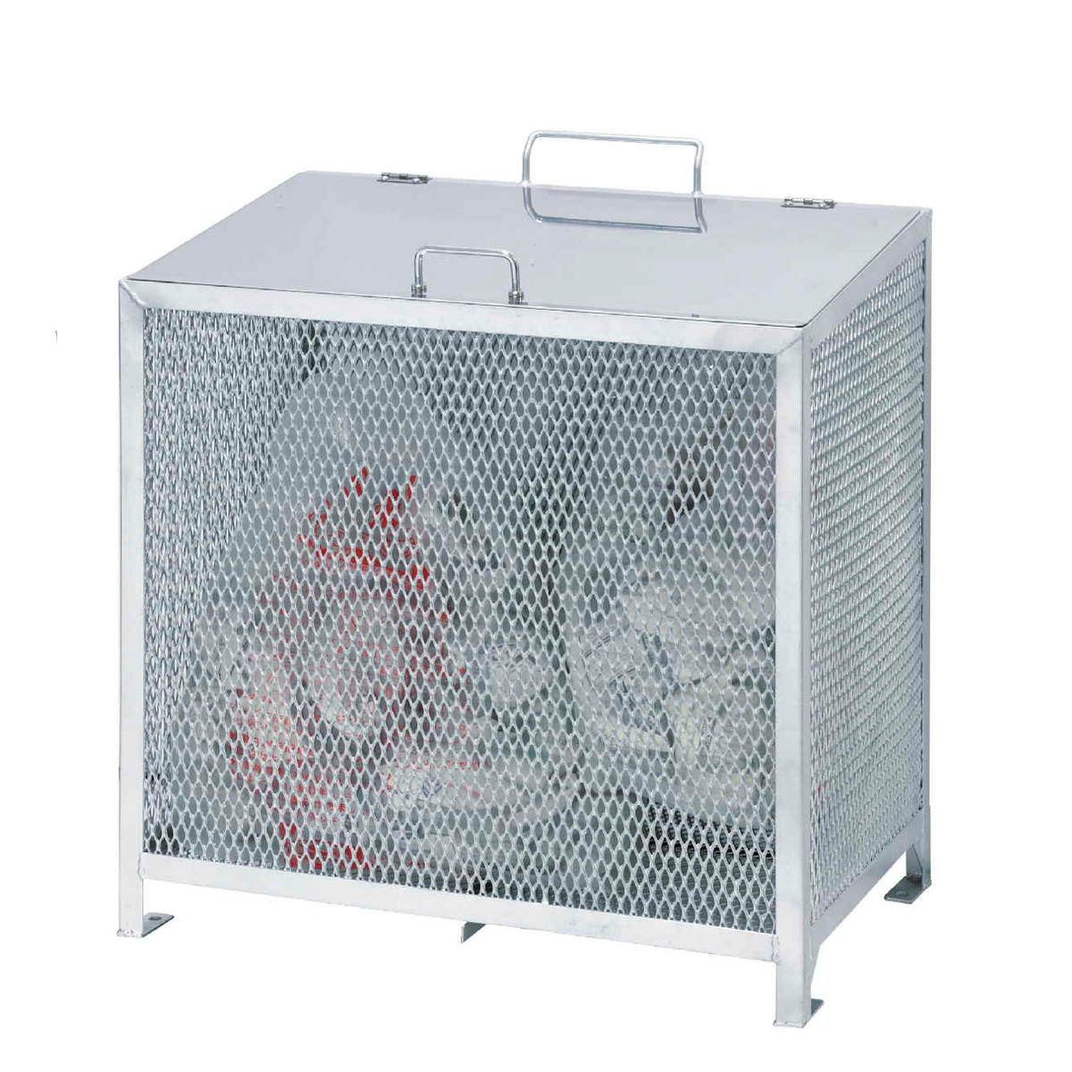 業務用ゴミ箱 160L ダストBOX-S 横型メッキ ( 法人限定 幅80cm 屋外用 ゴミ箱 扉 ゴミ 3袋分 収集ボックス 屋外ストッカー 収納庫 ゴミ置き場 ゴミ捨て 160リットル 中身が見える ダストボックス ごみ箱 日本製 ハンドル付き )