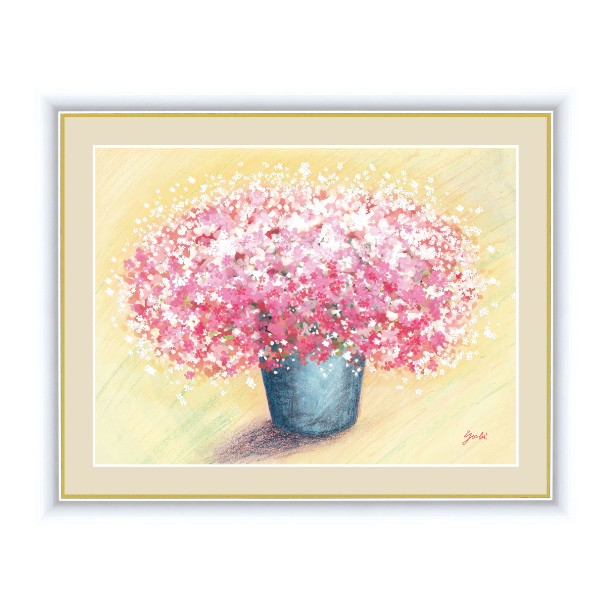 dショッピング |絵画 『可愛いピンクのブーケ』 42×52cm 洋美 額入り