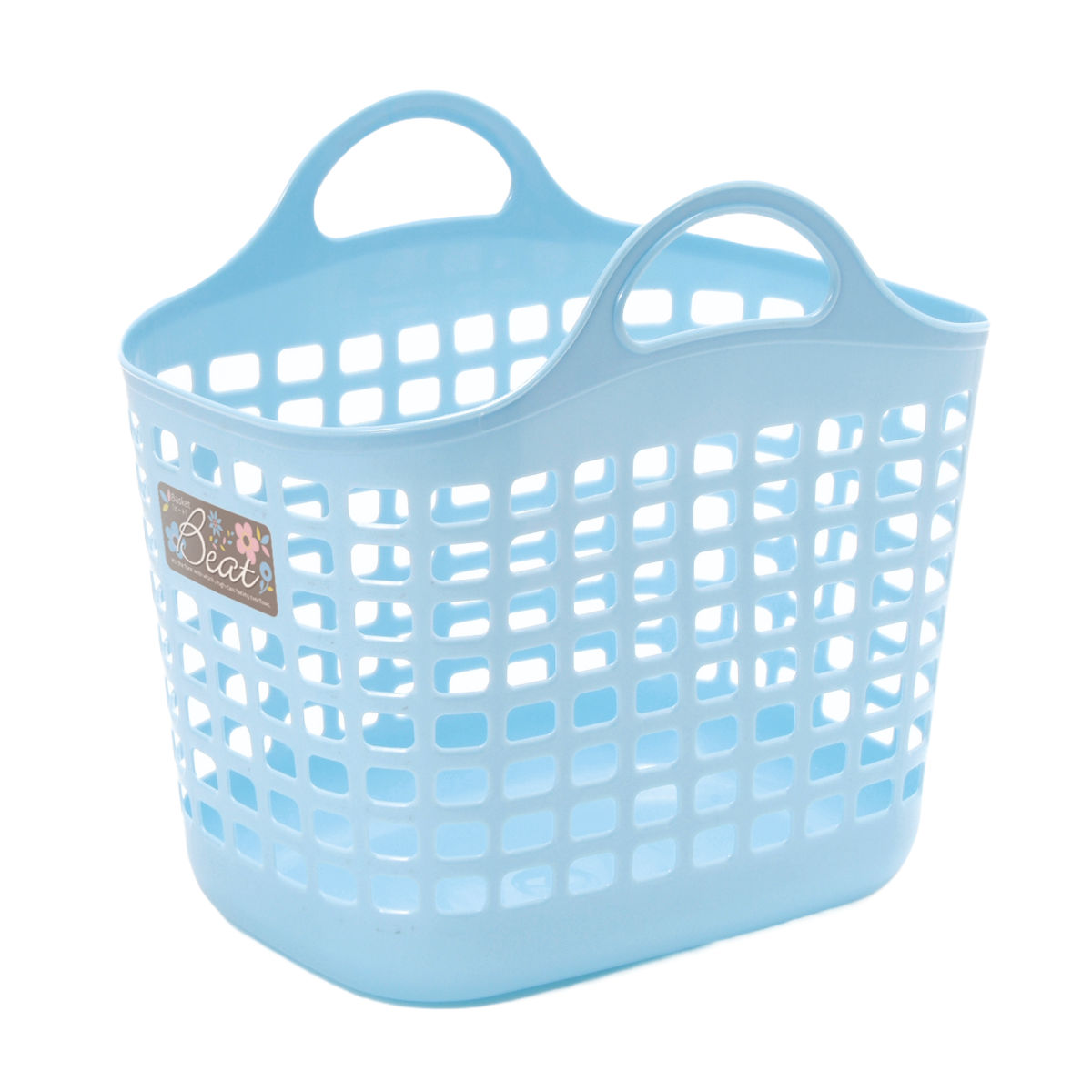 ランドリーバスケット ビートバスケット No.2 ( バスケット 洗濯 脱衣かご カゴ ランドリー ソフト 日本製 洗濯かご 収納 脱衣所 通気性 ホワイト ブラウン パステルブルー シンプル ) 【パステルブルー】 パステルブルー