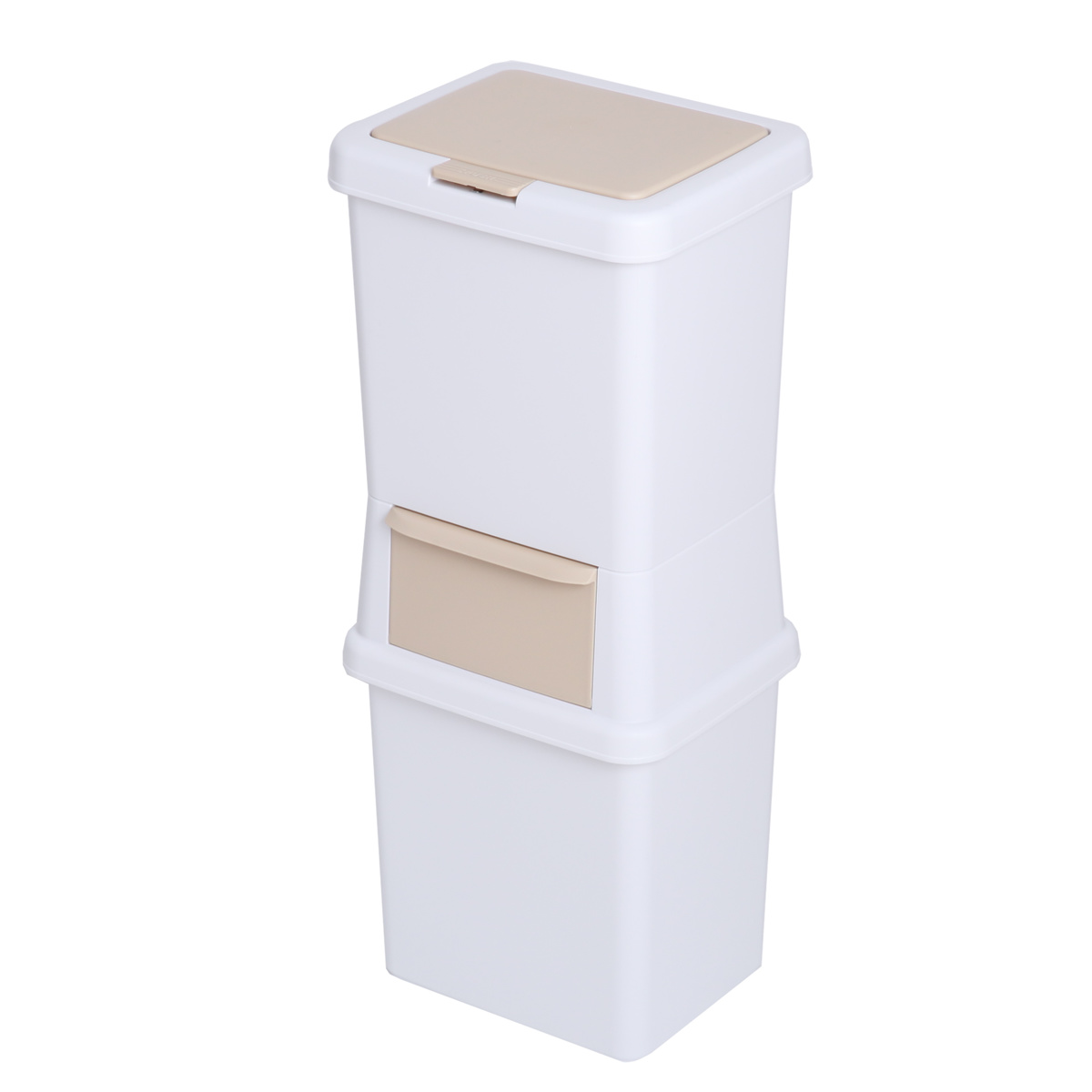 ゴミ箱 39L 分別 二段 ダストボックスファイン ( ごみ箱 38リットル 縦型 スリム 2分別 ふた付き プッシュ式 省スペース シンプル ダストボックス 袋止め付き 袋が見えにくい キッチン )