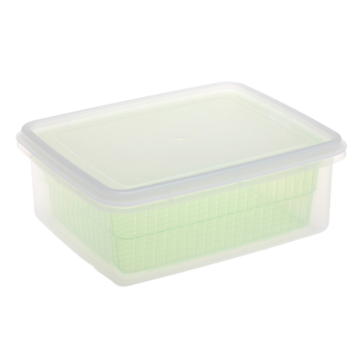 保存容器 3.6L ザル付きDパック ( ザル付き保存容器 プラスチック 野菜保存容器 フタ付き 野菜 冷蔵庫 日本製 角型 大容量 下ごしらえ 作り置き 野菜水切り 電子レンジ対応 冷蔵 水切り )