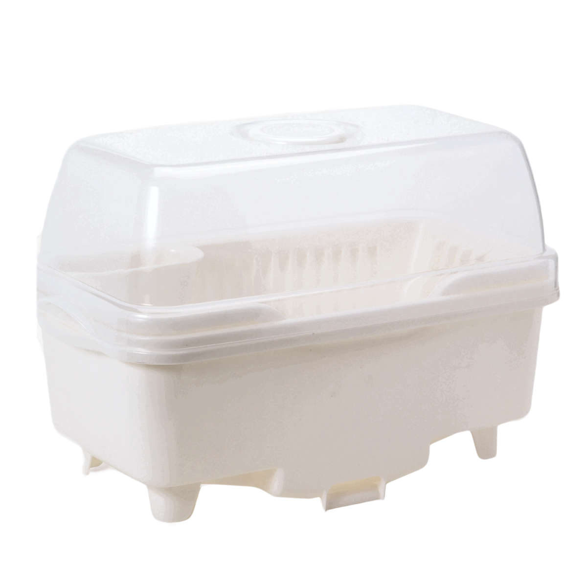 水切りカゴ 皿立て 水切り 流 フード付 中サイズ ( 水切りラック 水切りかご 洗い桶 シンク上 水切りバスケット フード付き フタ付き 蓋 カバー 洗い物 食器 洗い 収納 乾燥 ラック 水が流れる スリム コンパクト カトラリー ) 【パールホワイト】 パールホワイト