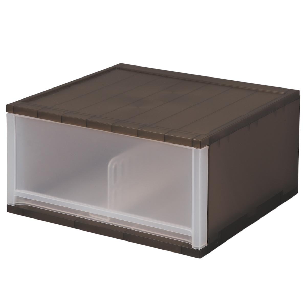 収納ケース 引出し Brio ワイド CDワイドケース 約幅36×奥行34.7×高さ18.5cm ( 収納ボックス 収納 プラスチック 小物収納 小物 積み重ね スタッキング 小物入れ 小物整理 CD デスク収納 仕切り付き 仕切り板 ) 【ブラウン】 ブラウン