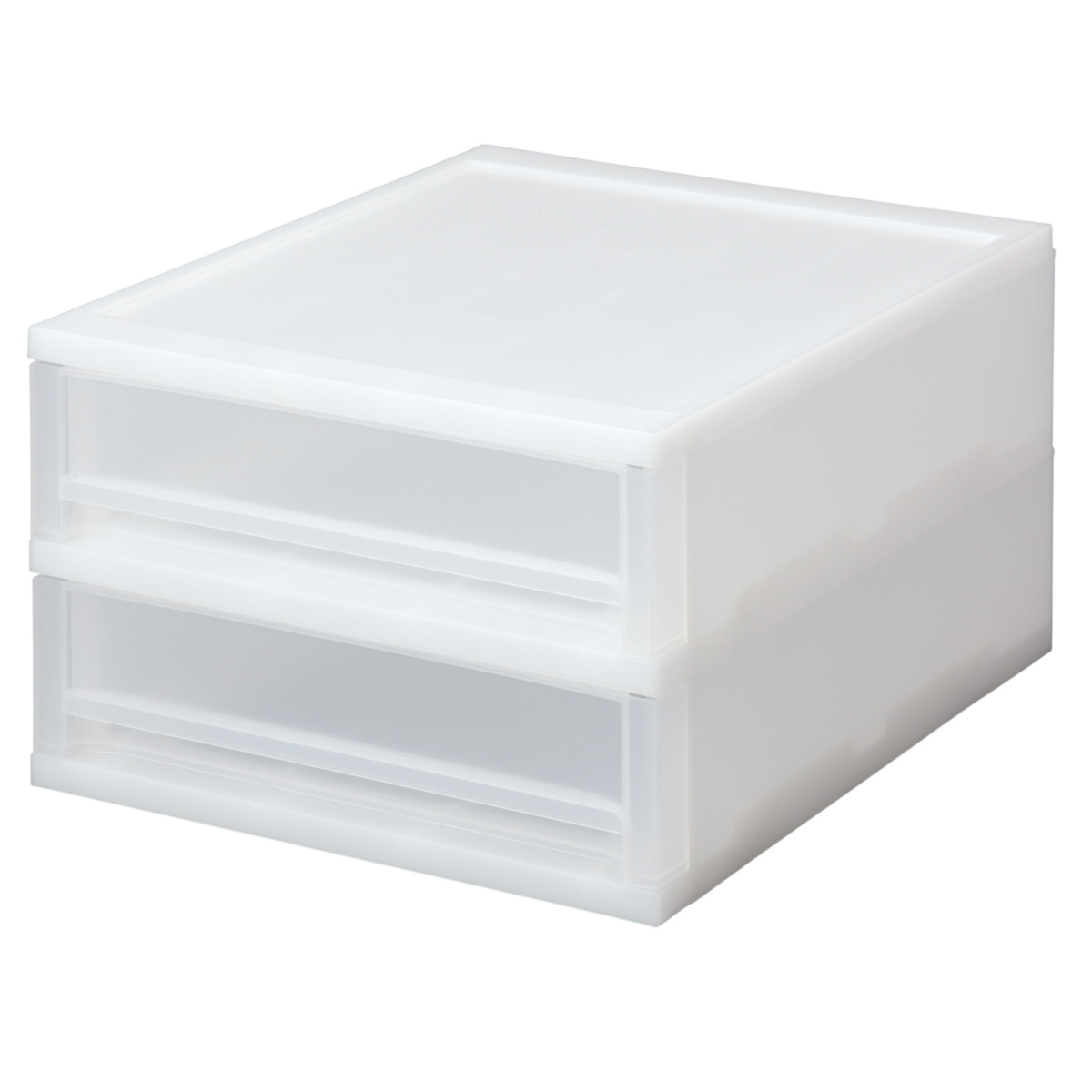 収納ケース 引出し Brio A4 浅型2段ケース 約幅27×奥行34.7×高さ18.5cm ( 収納ボックス 収納 プラスチック 小物収納 小物 積み重ね スタッキング 小物入れ 小物整理 書類 書類整理 デスク収納 仕切り付き 仕切り板 ) 【ホワイト】 ホワイト
