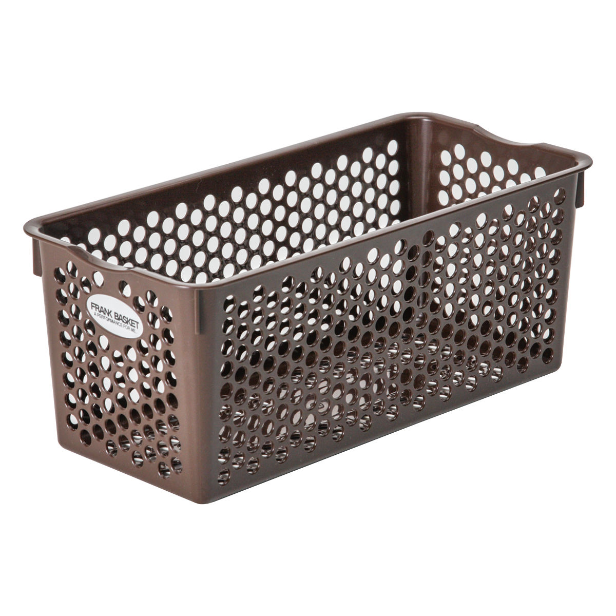 収納ケース 小物収納 バスケット フランクバスケット 10個セット 深型 幅13.5×奥行28.5×高さ11.8cm ( プラスチック 収納 収納ボックス かご カゴ ストッカー 小物入れ 小物 通気性 日本製 リビング キッチン ) 【ブラウン】 ブラウン