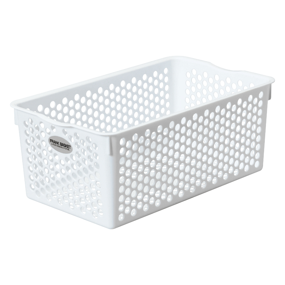 収納ケース 小物収納 バスケット フランクバスケット 深型 幅17.2×奥行28.5×高さ11.8cm ( プラスチック 収納 収納ボックス かご カゴ ストッカー 小物入れ 小物 通気性 日本製 リビング キッチン ランドリー ストック 水回り ) 【ホワイト】 ホワイト