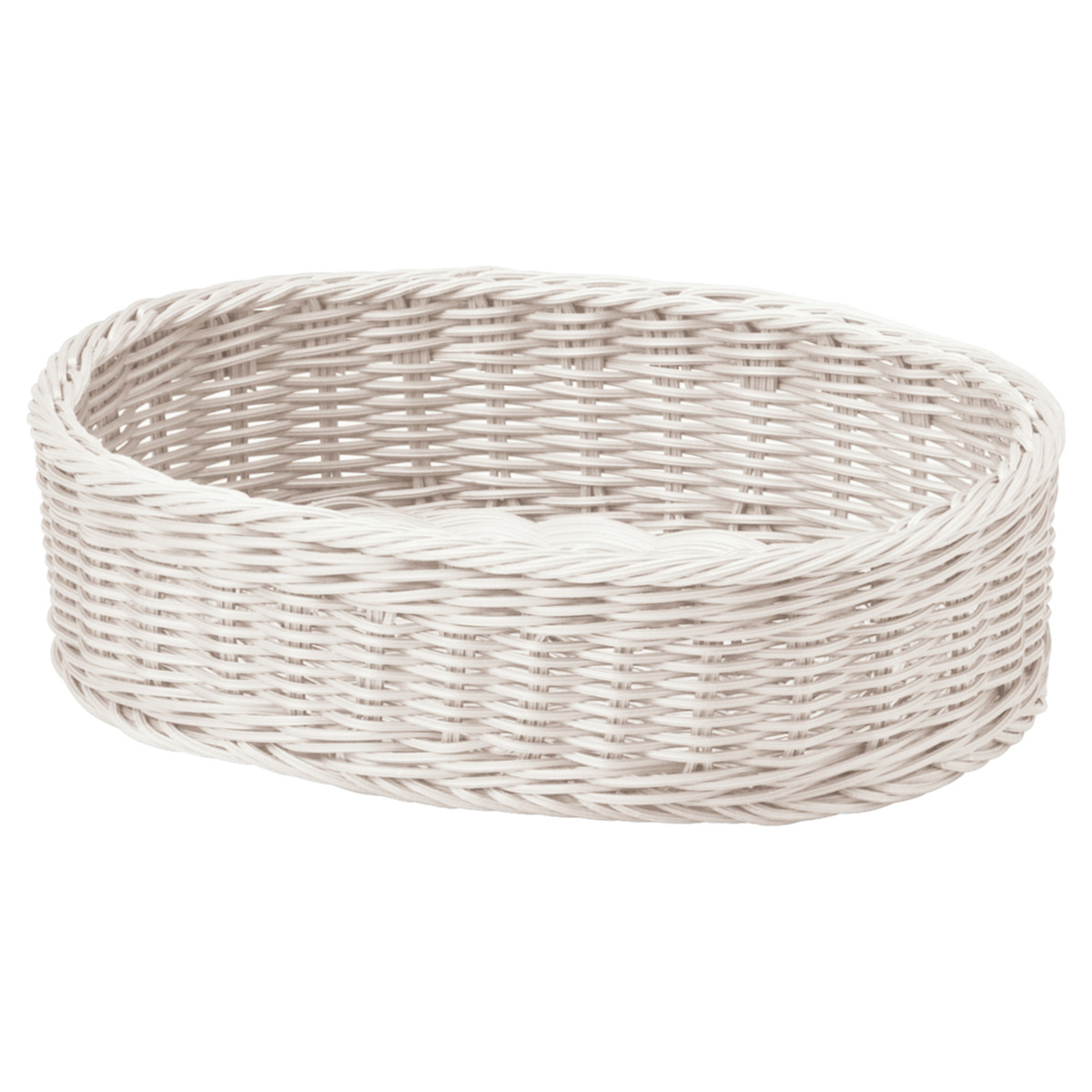 かご KLEANE PLUS 洗える 抗菌素材 オーバルアメニティーバスケット S ( 手編み 収納 カゴ 水洗い 食洗機対応 レンジ対応 幅26×奥行20×高さ7cm キレーネ 小物入れ おしゃれ 丈夫 ハンドメイド 小物収納 収納かご ) 【ホワイト】 ホワイト