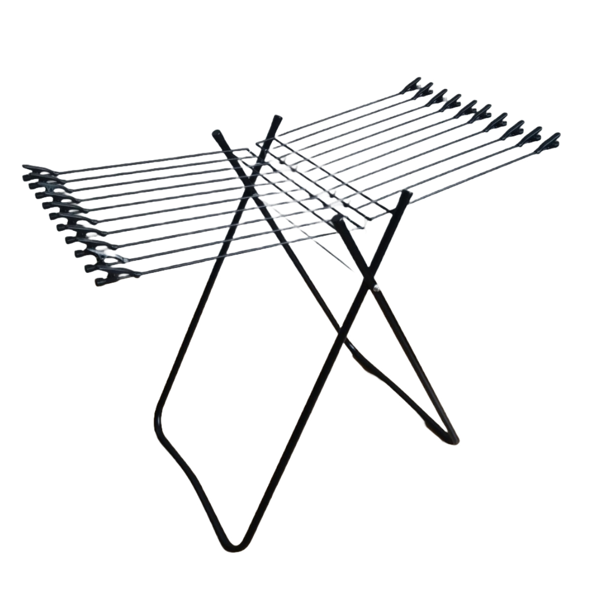 物干し 室内 スタンド物干しE20 DX ( タオル干し 洗濯 スタンド 折りたたみ 省スペース 20枚 タオル 平干し タオルハンガー ハンガーラック クリップ付 フェイスタオル ) 【ブラック】 ブラック