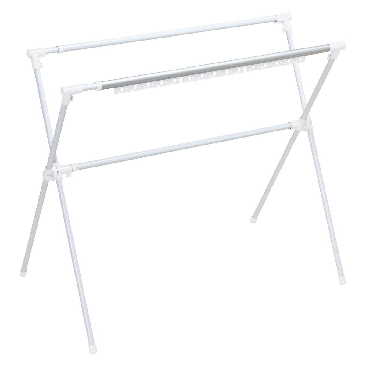 物干し 洗濯物干し 布団干し 伸縮式 X型 幅 134~230cm ( 物干しスタンド 伸縮 ハンガーホルダー付き 折り畳み 室内用物干し 大容量 組み立て簡単 コンパクト 収納 ホワイト )