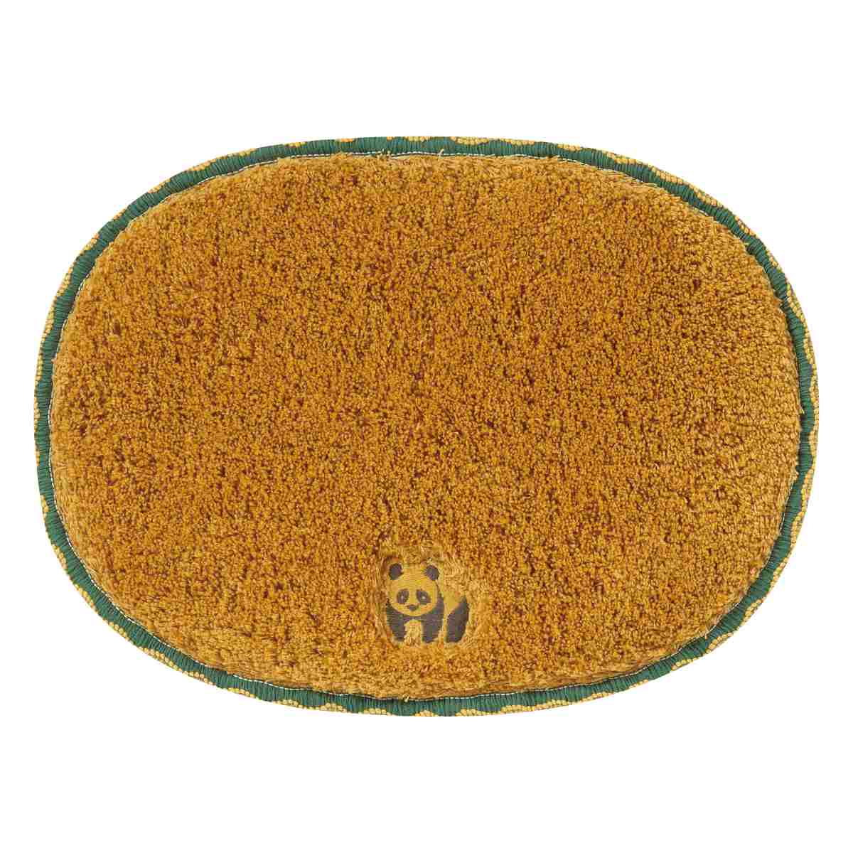 ミニマット Pce 動物 約30×40cm チェアパッド ( マット 小さめ チェアパット ハンドメイド 幅40cm 卓上 コンパクト ラグ 敷き物 インテリア おしゃれ 楕円 刺繍 ループ付き 吊り下げ 雑貨 ) 【ジャイアントパンダ】 ジャイアントパンダ