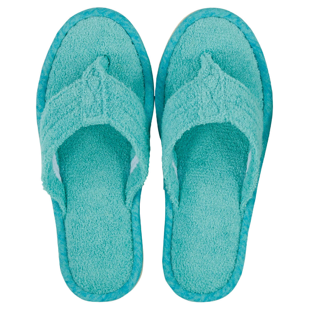 スリッパ モラ 鼻緒スリッパ 4サイズ 21.0~28.0cm ( 洗える 夏用 湯上がり 鼻緒付き タオル地 洗濯機 ルームシューズ 室内履き サンダル 丸洗い 滑り止め 低反発 お風呂上り 綿 レディース メンズ ユニセックス サイズ豊富 ) 【ターコイズブルー L】 ターコイズブルー L