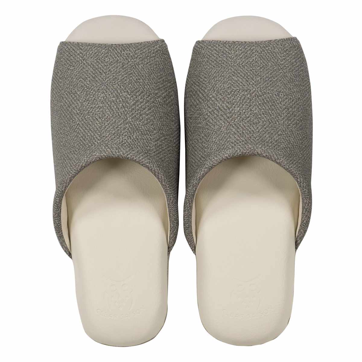 スリッパ クリアセゾン オーベルスリッパ M 約23.0~25.0cm ( 来客用 消毒液対応 除菌 アルコール液 お手入れ トイレスリッパ オフィス 店舗 レディース 拭ける パタパタしにくい 前開き フクロウ ルームシューズ インテリア ) 【グレー】 グレー