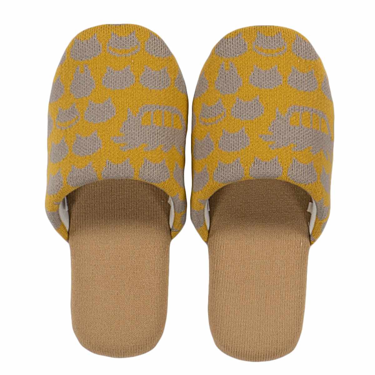 スリッパ となりのトトロ 魔女の宅急便 ニットスリッパ 22.0~24.0cm ( ルームシューズ 洗える 室内 レディース ニット キャラクター トトロ ネコバス ジジ キキ 洗濯OK ニット生地 来客用 トイレ おしゃれ ) 【ネコバス】 ネコバス