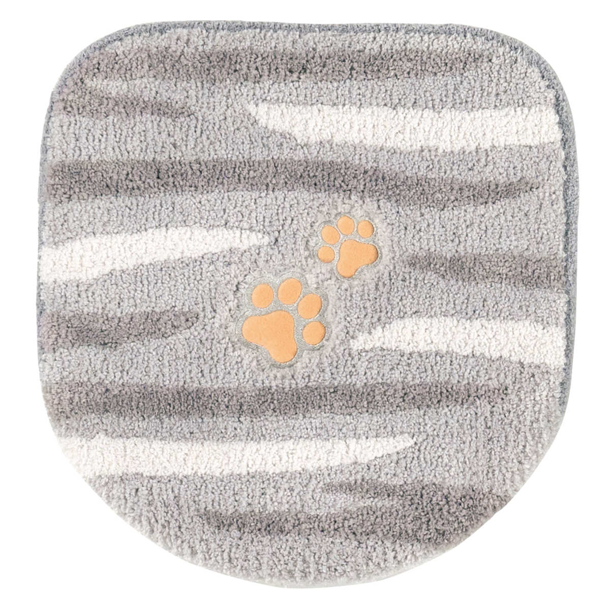 トイレ蓋カバー 兼用フタカバー サバ ( 蓋 フタ カバー ふたカバー 普通型 洗浄暖房型 兼用タイプ ネコ サバトラ 洗える 吸着 トイレタリー U型 O型 洗浄暖房 トイレ用品 かわいい )