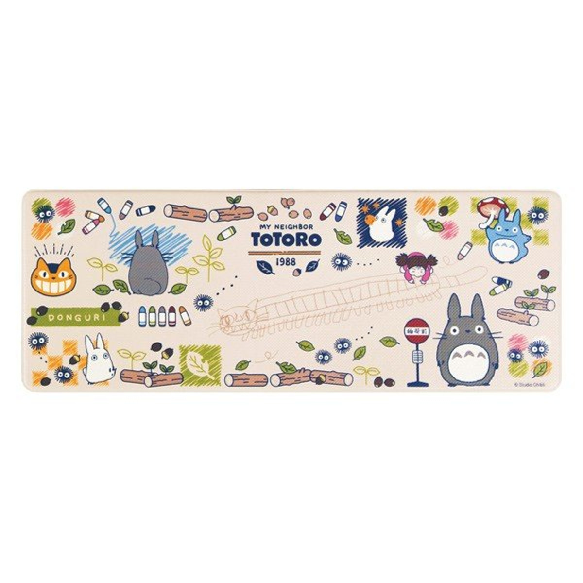 キッチンマット 45×120cm となりのトトロ 拭ける PVCマット お絵かき ( 台所マット キッチン PVC 抗菌 防臭 防炎 防カビ 床暖対応 傷防止 汚れ防止 お手入れ簡単 もちもち やわらかい クッション トトロ キャラクター )