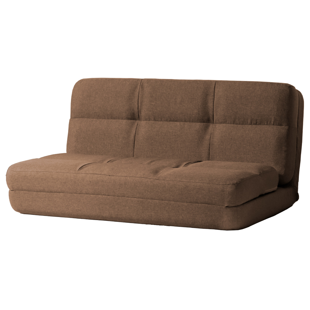 ローソファ 2人掛け 幅100cm ソファベッド 4way ダリアン生地 ( ソファ カウチソファ ベッド リクライニング 14段階 日本製 ソファー 2人掛けソファ フルフラット sofa ファブリック 布 おしゃれ ロータイプ リビングソファ ) 【ブラウン】 ブラウン