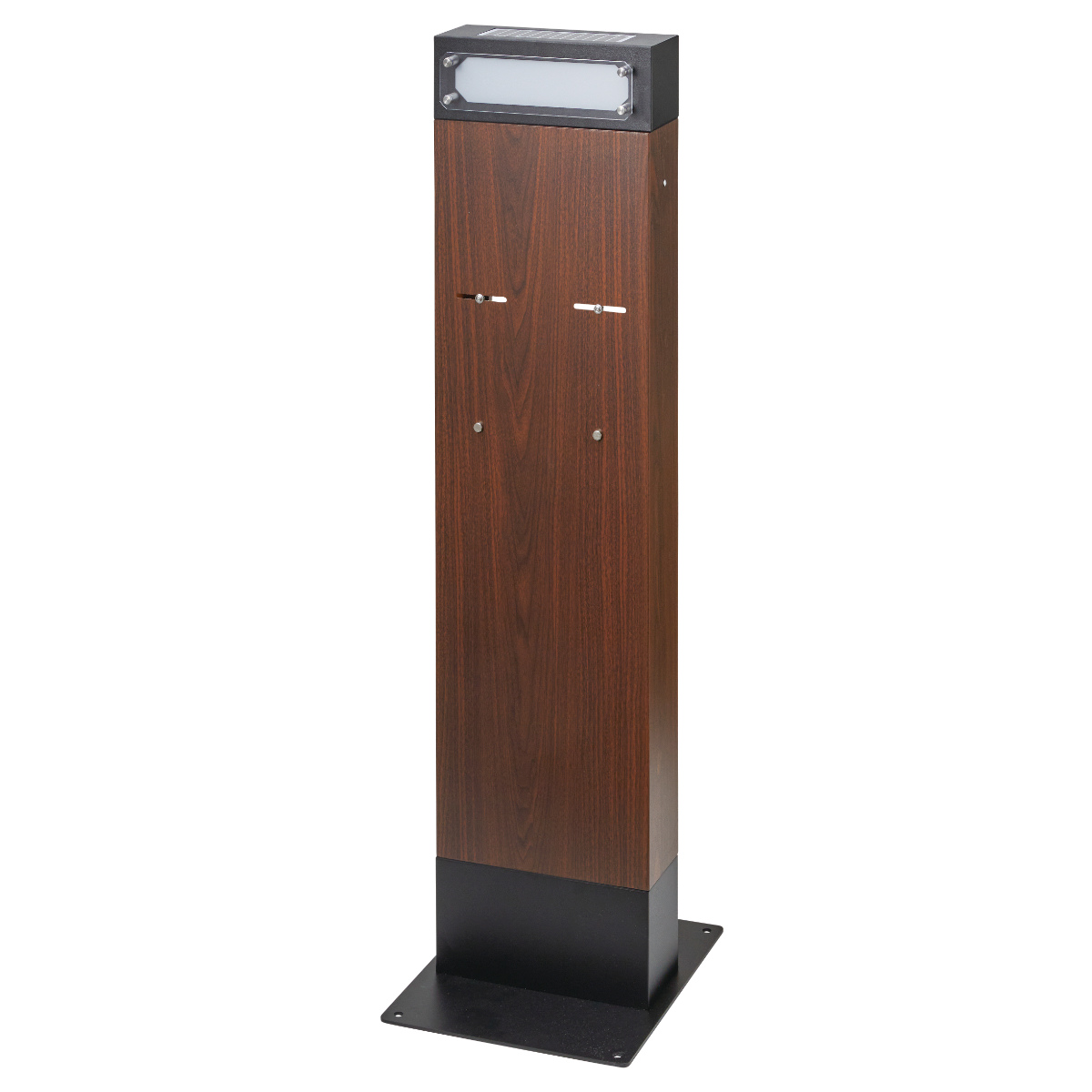 表札 ネームライト付ポストスタンド GALVA ( ポストライト 光る 表札プレート ソーラーライト サインプレート 戸建 お店 看板 かわいい ポスト ネームプレート 新築 郵便受け 照明 ライト 配線不要 電池不要 玄関 ポストプレート )