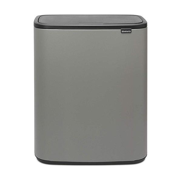 brabantia ブラバンシア ゴミ箱 BO タッチビン 2X30L ふた付き （ 分別ゴミ箱 ごみ箱 キッチン 分別 フタ付き プッシュ式 袋  見えない おしゃれ 60 リットル 大容量 2分別 省スペース 横型 ） 【 ミネラルコンクリートグレー 】