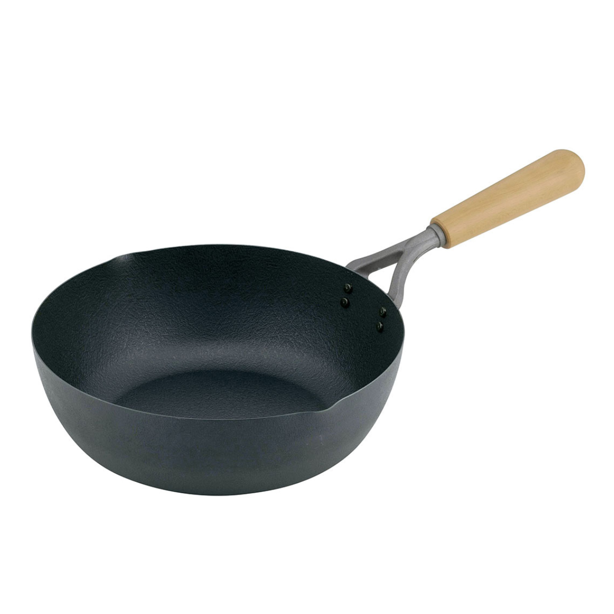 いため鍋 24cm IH対応 鉄製 ファイバーエンボス 日本製 ( ガス火対応 鉄製フライパン フライパン 炒め鍋 24センチ 鉄のフライパン 片手鍋 エンボス加工 こびりつきにくい 空焼き不要 調理器具 )