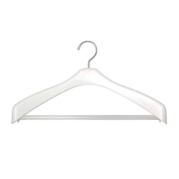 ジャケットハンガー Livido ジャケットストップ42 ( スーツハンガー 肩幅42cm 衣類ハンガー 回転フック スラックスバー付き フォーマルハンガー ジャケット用ハンガー バー付き 型崩れ防止 ) 【パールホワイト】 パールホワイト