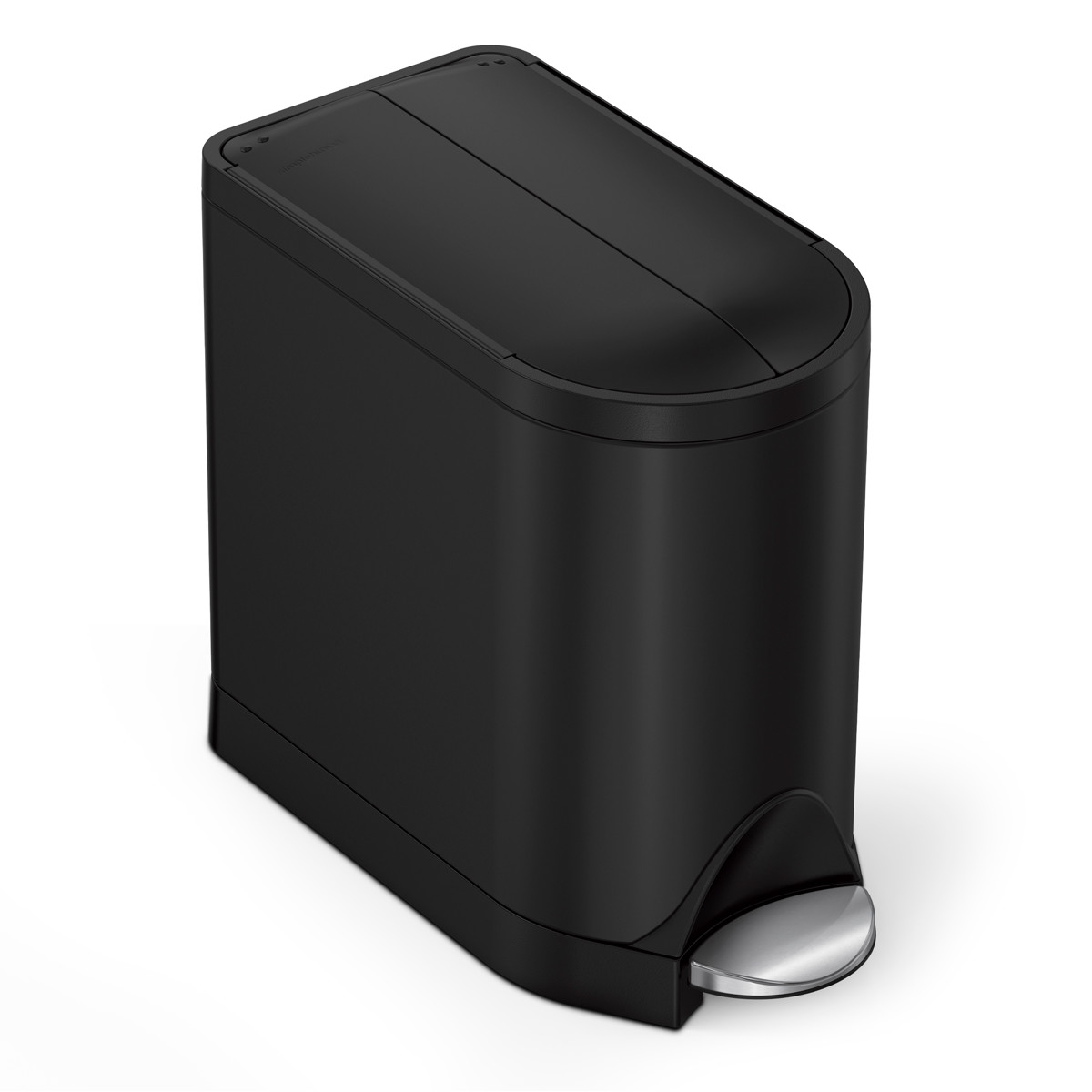 ゴミ箱 10L simplehuman 正規品 バタフライステップ ペダル式 ブラックスチール ( ごみ箱 10リットル シンプルヒューマン メーカー保証付 ふた付き スリム ペダル 棚下設置 インナーペール付 スタイリッシュ ステンレス )