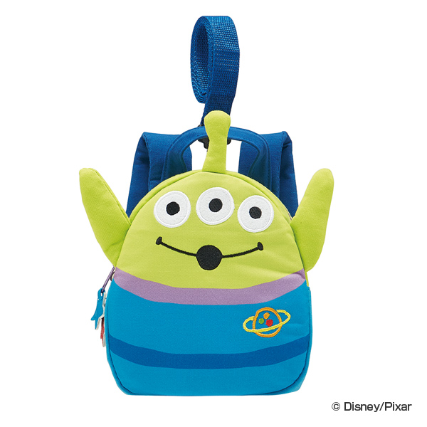 赤ちゃん リュック エイリアン トイストーリー 転倒 防止 ハーネス 迷子 キャラクター ( リトルグリーンメン ベビーリュック リュックサック ベビー用 安全 ダイカットリュック ハーネス付き 子ども 散歩 おでかけ 迷子防止 )