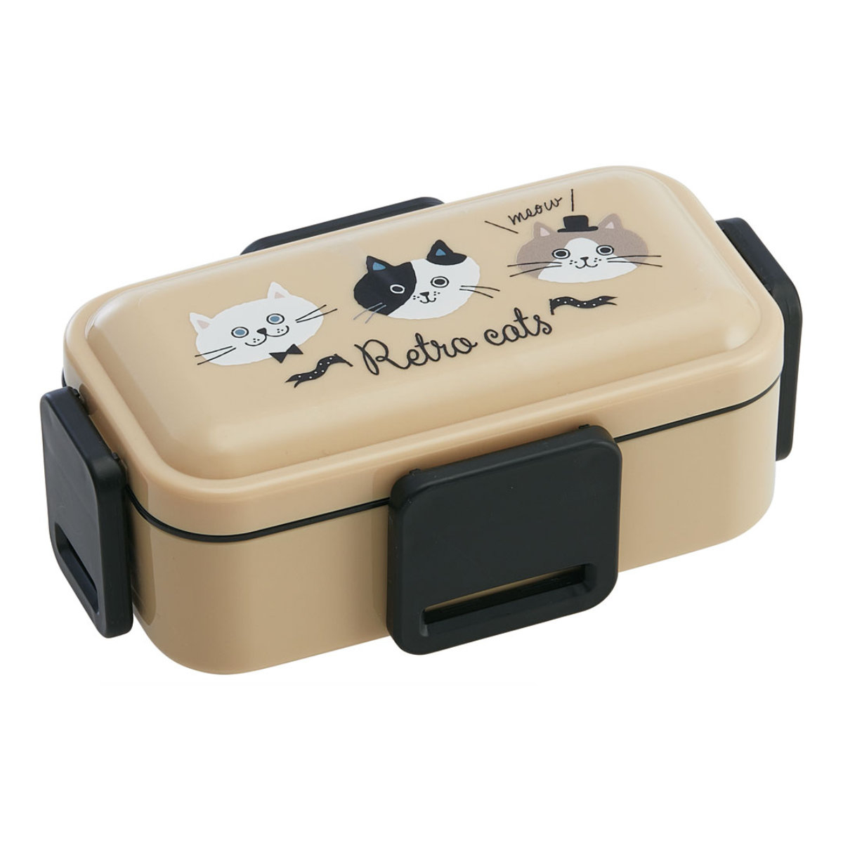 dショッピング |お弁当箱 2段 600ml 抗菌 ふわっと レトロキャット
