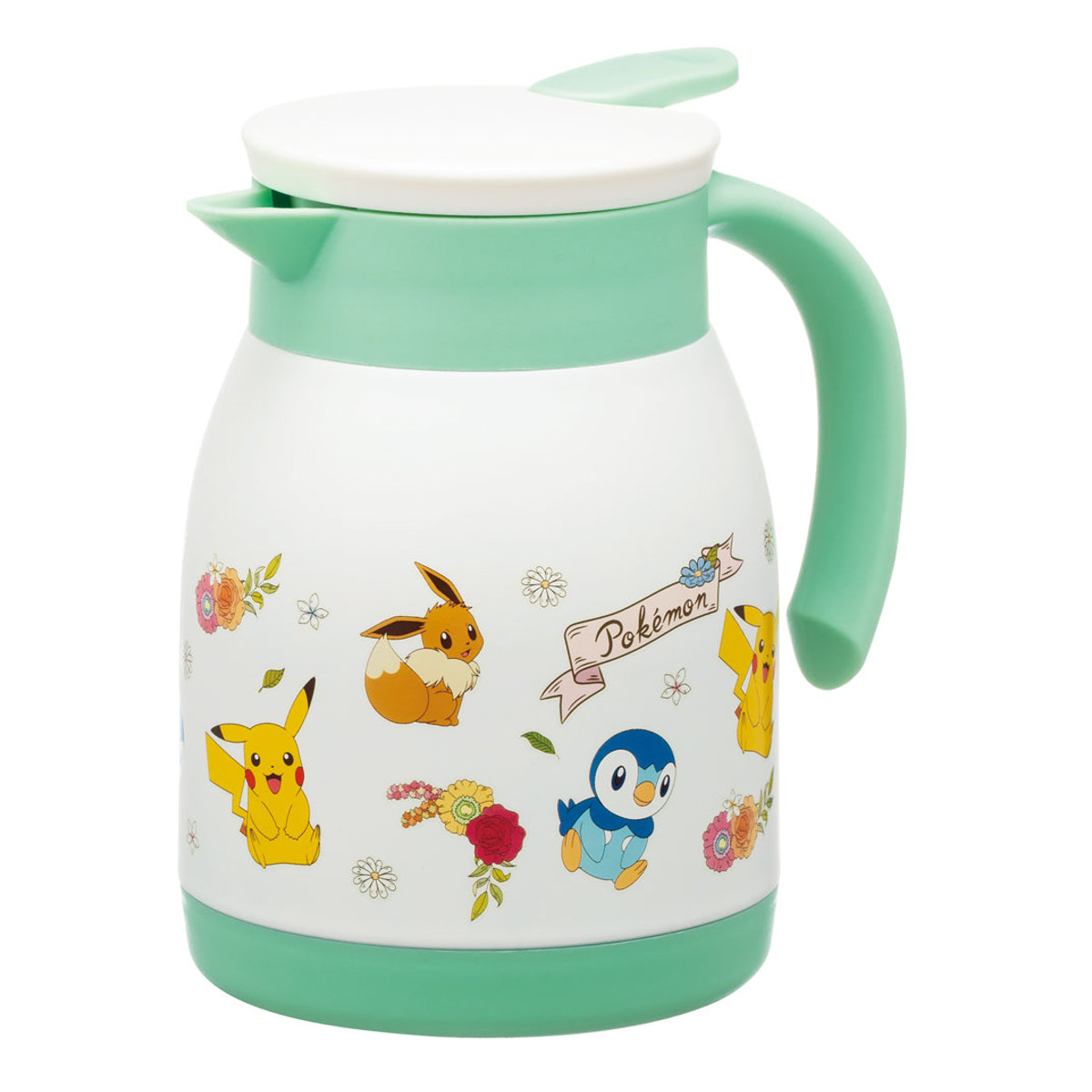 卓上ポット 600ml ポケットモンスター アンティーク ステンレス ( 魔法瓶 保温ポット 保冷ポット 保温 保冷 卓上 コーヒー 珈琲 お茶 紅茶 真空二層構造 ワンタッチ式 片手 広口 キャラクター ポケモン )