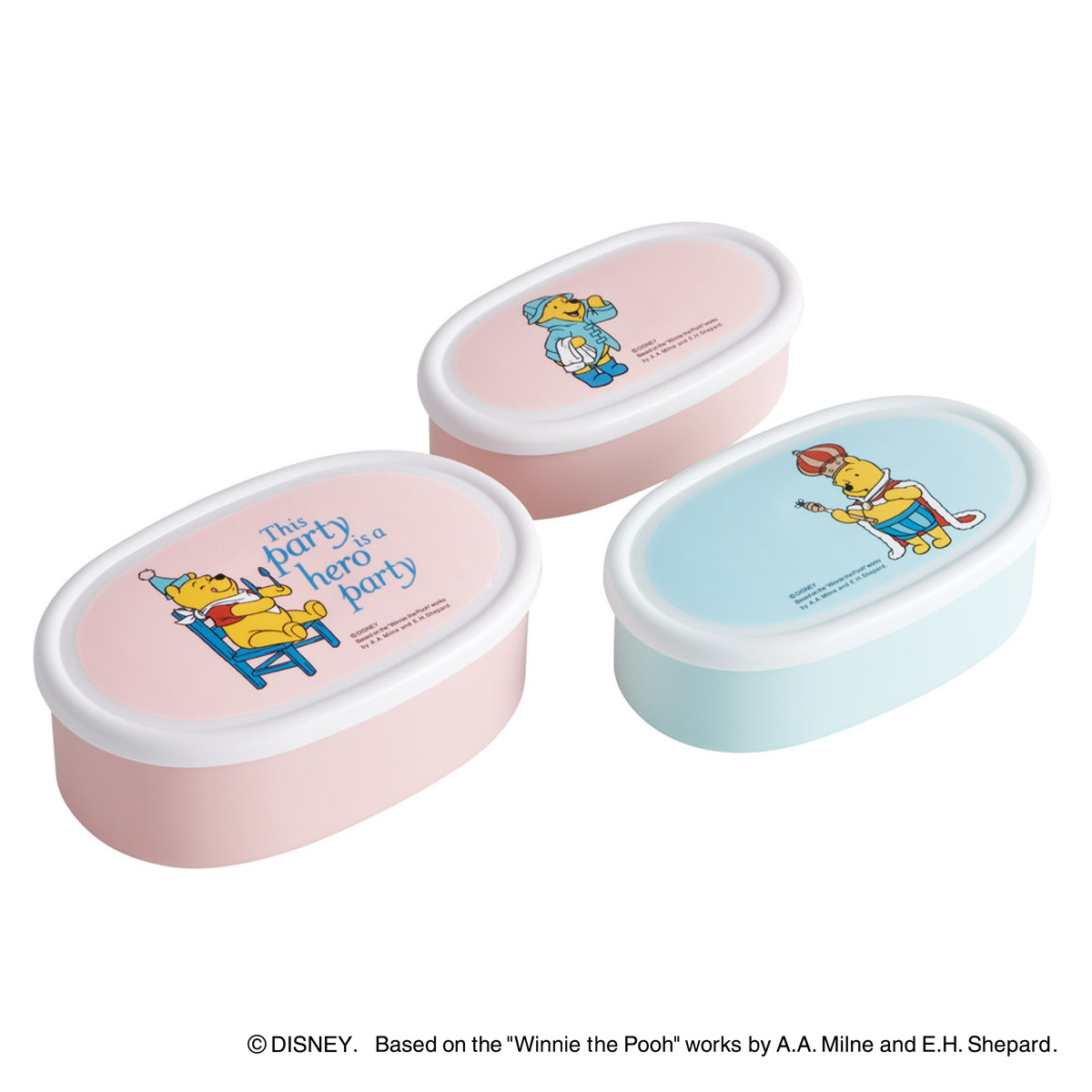 シール容器 抗菌シール容器3Pセット プーコスチューム ( プーさん レンジ対応 保存容器 ランチボックス 抗菌 日本製 レンジOK 弁当 お弁当 抗菌加工 果物ケース デザートケース フルーツケース )