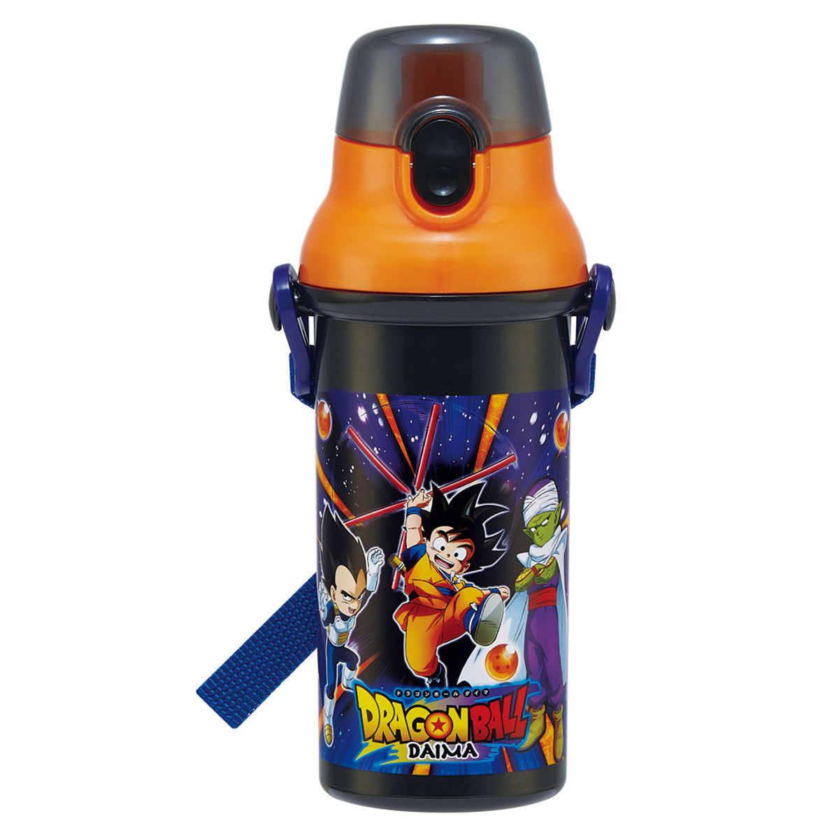 水筒 480ml 抗菌直飲プラボトル ドラゴンボールダイマ ( ドラゴンボール 子供用 抗菌 プラスチック製 ダイレクトボトル 直飲み ワンタッチ 日本製 抗菌加工 AG 銀 ショルダーベルト付き 広口 軽量 ボトル ワンプッシュ )