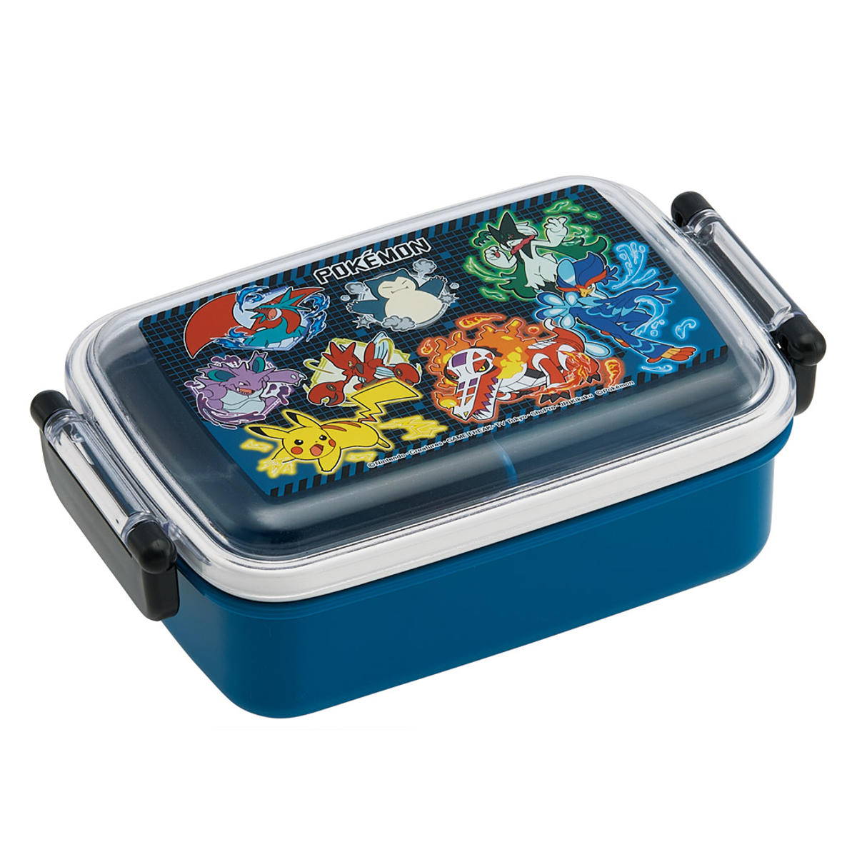弁当箱 1段 450ml 抗菌ふわっとタイトランチ ポケモン25 ( ポケモン ランチボックス 食洗機対応 レンジ対応 抗菌 日本製 ドーム蓋 キッズ 食洗機OK レンジOK お弁当 弁当 一段 2点ロック 銀 AG )