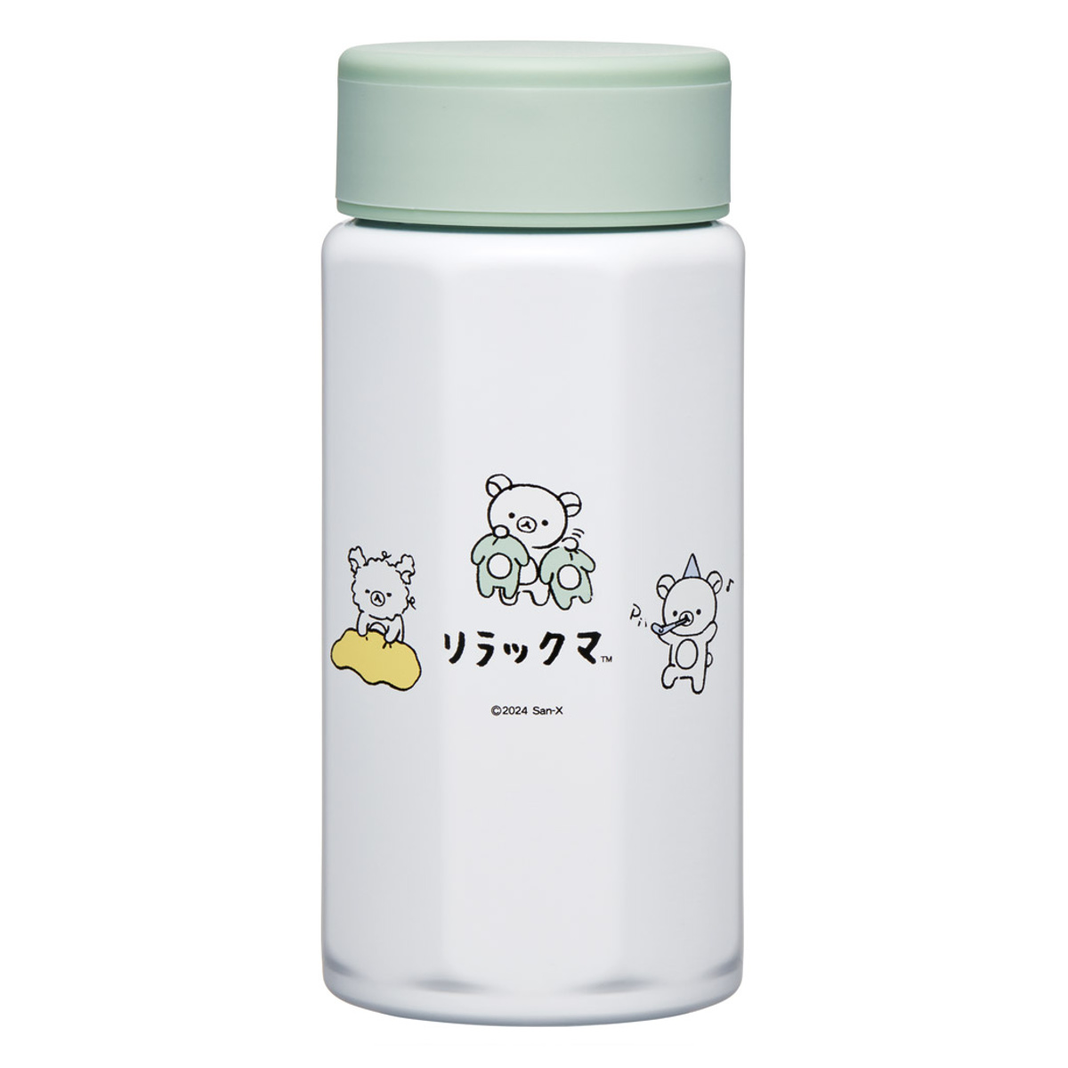 水筒 350ml 八角ステンレスボトル350ml リラックマベーシック ( リラックマ マグボトル 保温 保冷 直飲み マグ W飲み口 ボトル コンパクト 広口 八角形 ステンレス ステンレスボトル マイボトル ミニボトル スリム )