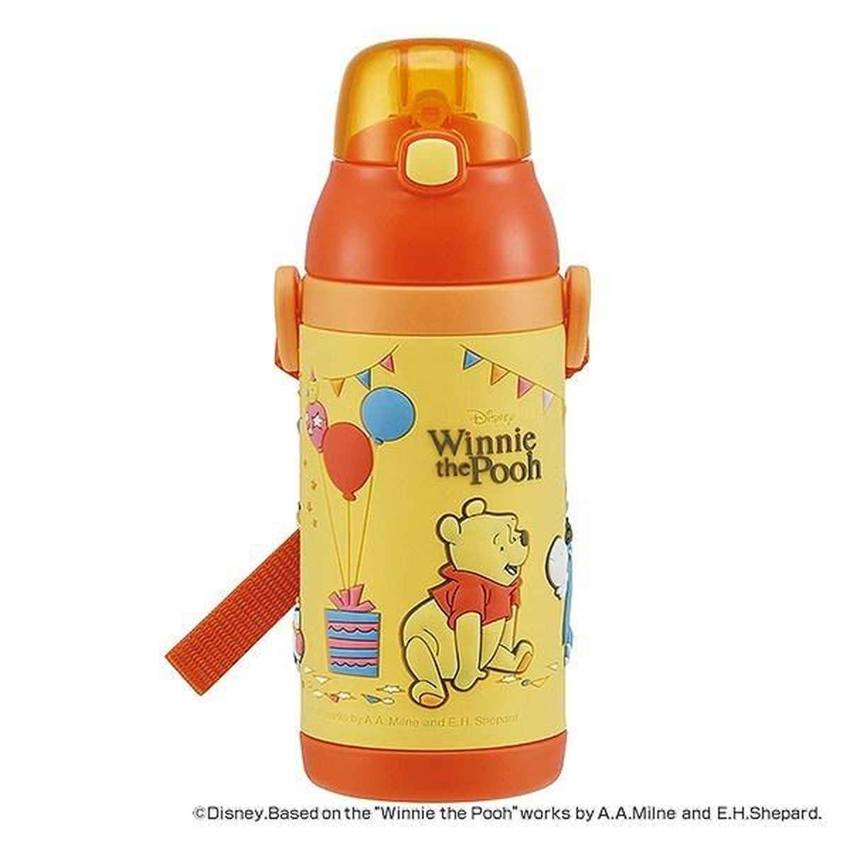 水筒 ステンレス ストロー 3Dワンプッシュストローボトル くまのプーさん 380ml 子供 ( 保冷 幼稚園 保育園 プーさん 3D キッズ キャラクター ワンプッシュ ストローボトル ストロー付き ステンレス製 子供用水筒 ボトル キャラ )