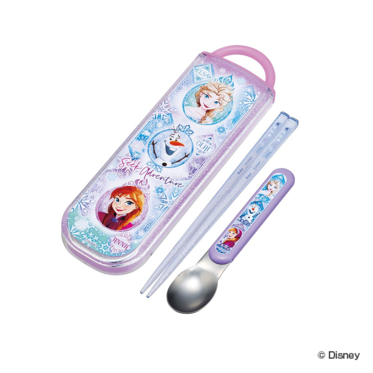 コンビセット 抗菌箸スプーンコンビセット アナと雪の女王25 ( 食洗機対応 抗菌 カトラリーセット 箸 スプーン お箸 箸箱 カトラリー 日本製 キッズ 子供用 スライド式 子供 食洗機OK AG 銀 持ち運び お弁当 弁当 抗菌加工 )