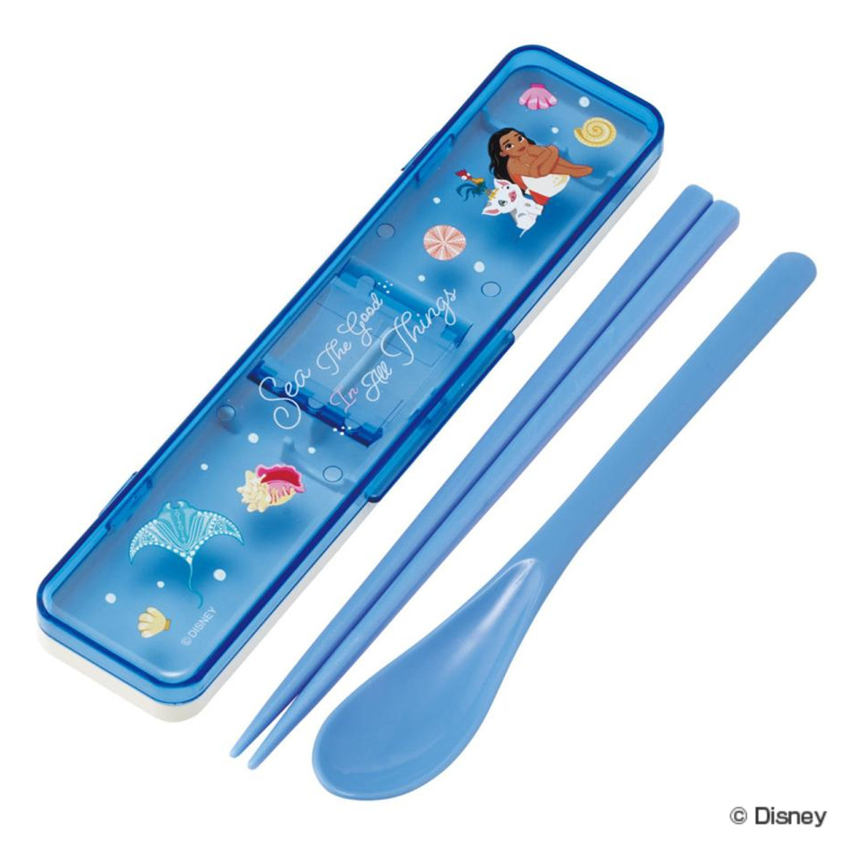 コンビセット 抗菌コンビセット モアナ ( モアナと伝説の海 食洗機対応 18センチ お箸 音の鳴らない カトラリー 抗菌 日本製 食洗機OK カトラリーセット 銀 AG 持ち運び お弁当 弁当 抗菌加工 箸箱 )