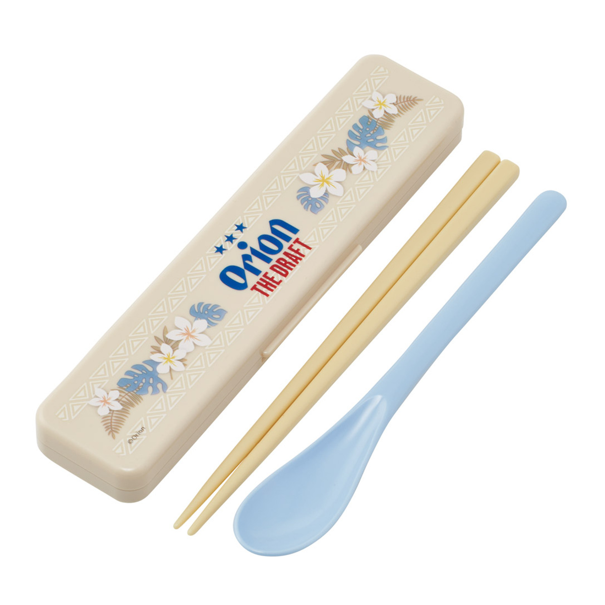 抗菌コンビセット オリオンビール ( 食洗機対応 18センチ お箸 音の鳴らない カトラリー 抗菌 日本製 食洗機OK カトラリーセット 銀 AG 持ち運び お弁当 弁当 抗菌加工 箸箱 )