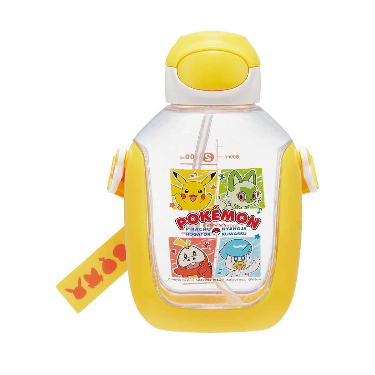 水筒 780ml ワンプッシュストローボトル ポケットモンスター ( ワンプッシュ ストロー ボトル プラスチック ストロー付き 軽量 直飲み こども マイボトル クリアボトル 透明 クリア シリコン ワンタッチ キッズ )