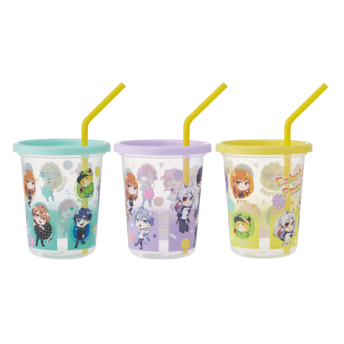 タンブラー 320ml ストロー付タンブラー カラフルピーチ25 3個セット ( フタ付き コップ カップ ストローコップ かわいい キャラクター 軽い 軽量 アウトドア パーティー 子ども キッズ )