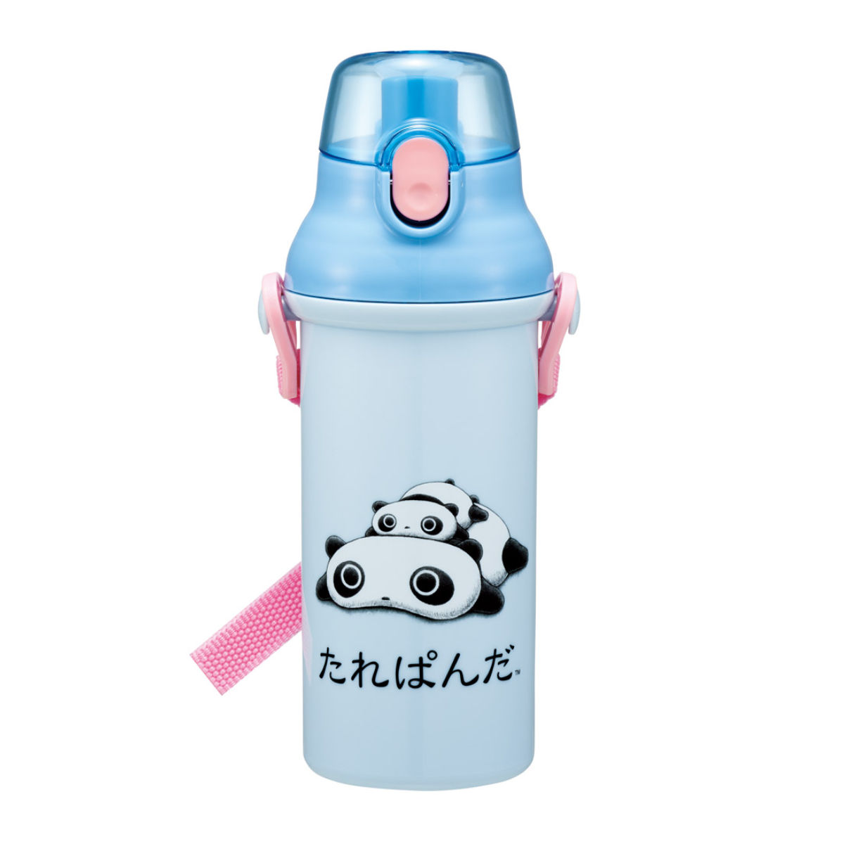 水筒 480ml 抗菌直飲プラボトル たれぱんだ ( 子供用 抗菌 プラスチック製 ダイレクトボトル 直飲み ワンタッチ 日本製 抗菌加工 AG 銀 ショルダーベルト付き 広口 軽量 ボトル ワンプッシュ )